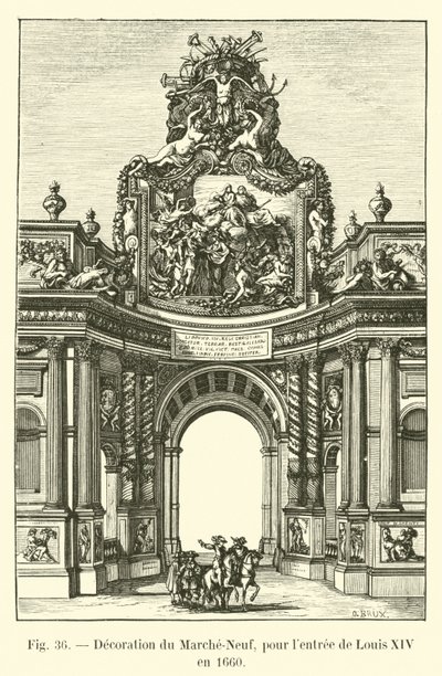 Marche-Neufin koristelu Ludvig XIV:n tuloa varten vuonna 1660 tekijältä French School
