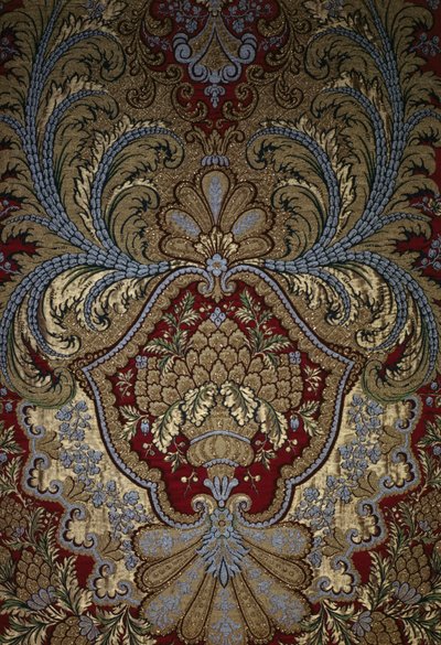 Koristeellinen yksityiskohta seinävaatekankaasta, Versaillesin palatsi (tekstiili). tekijältä French School