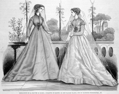 Kaksi hääkäymälää Madame Fladrylta - ""La Mode illustrée""" 29.9.1867. tekijältä French School