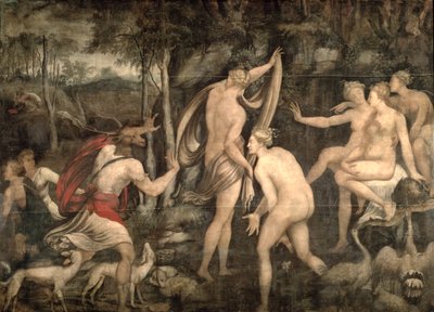 Diana ja Actaeon, Fontainebleaun koulu, 1500-luvun puoliväli tekijältä French School