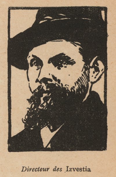 Neuvostoliiton sanomalehti Izvestian johtaja (litografia). tekijältä French School