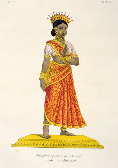 Nirritin Dirgha-vaimo, kaiverrus C. de Motte (1785-1836) tekijältä French School