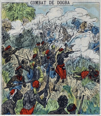 Dogba-taistelu kenraali Doddsin tutkimusjoukon ja Behanzinin joukkojen välillä. Dahomey tekijältä French School