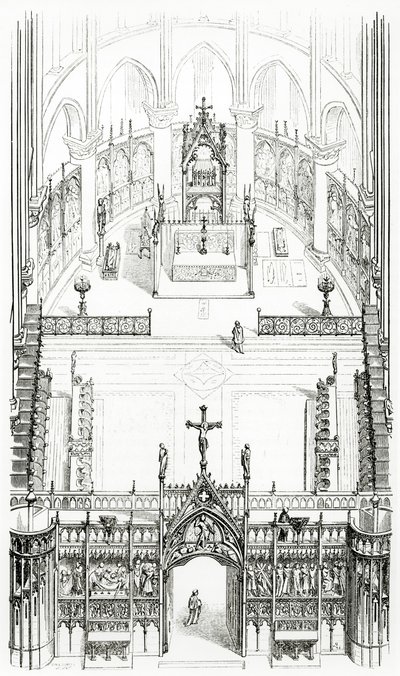 Piirros ranskalaisen arkkitehtuurin sanakirjasta 1000-1500-luvulta, 1861 tekijältä French School