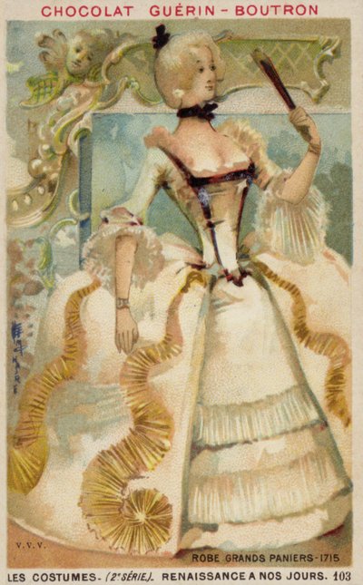 Mekko isoilla laukkuilla, 1715 tekijältä French School