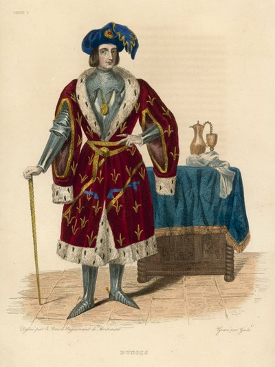 Dunois (värillinen kaiverrus) tekijältä French School