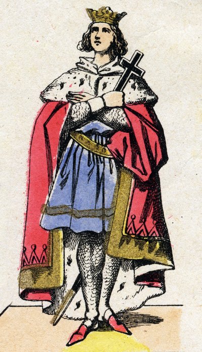 Kapetsialaisten dynastia: Ranskan Ludvig IX:n (1214-1270) muotokuva frankkien kuninkaasta 1226-1270. Epinaalikuvaus 1800-luvun lopulta. Yksityinen kokoelma. tekijältä French School