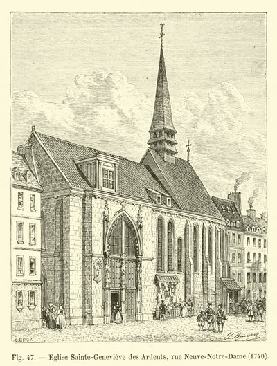 Sainte-Genevieve des Ardentsin kirkko, rue Neuve-Notre-Dame, 1704 tekijältä French School