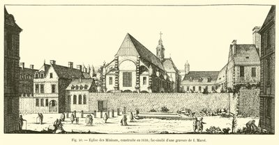 Minimikirkko, rakennettu vuonna 1610; faksimile I Marotin kaiverruksesta tekijältä French School