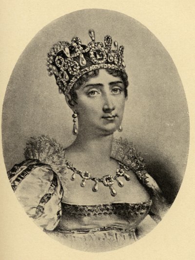 Keisarinna Josephinen (1763-1814) kuvitus teoksesta "Pienet matkat kuuluisten naisten koteihin", julkaistu 1897 tekijältä French School