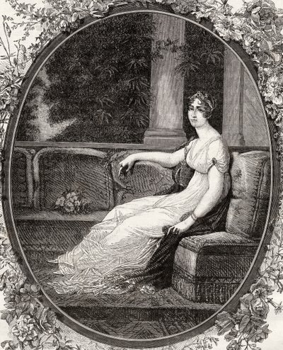 Keisarinna Josephine, Louis Blancin (1811-82) teoksesta "Histoire de la Revolution Francaise". tekijältä French School