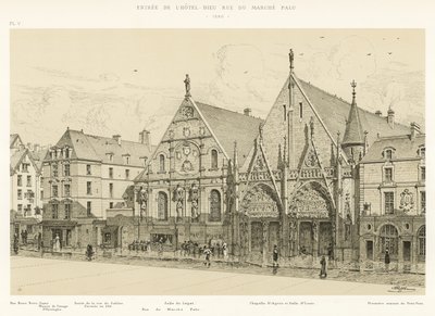 Sisäänkäynti Hotel-Dieu rue du Marche Paluun, 1590 tekijältä French School