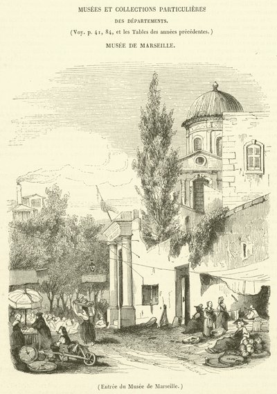 Marseillen museon sisäänkäynti (kaiverrus) tekijältä French School