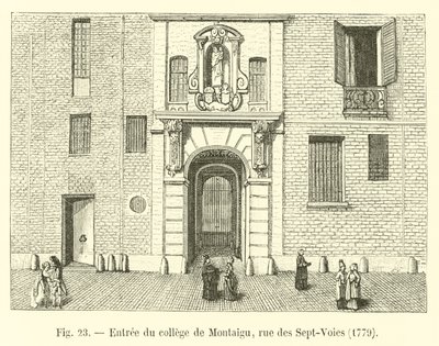 Sisäänkäynti Montaigun yliopistoon, rue des Sept-Voies, 1779 tekijältä French School