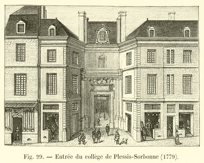 Sisäänkäynti Plessis-Sorbonnen yliopistoon, 1779 tekijältä French School