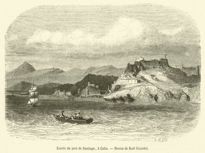 Entree du port de Santiago, Kuubaan (kaiverrus) tekijältä French School