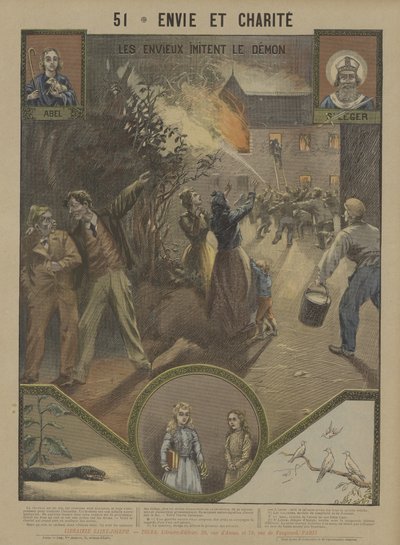 Kateus ja hyväntekeväisyys (väri litho) tekijältä French School