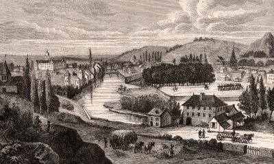 Epinal - Lorraine - kaiverrus V.A. Malt-Brownin kirjaan "La France illustrée: maantiede, historia, tilastohallinto". 1884 tekijältä French School