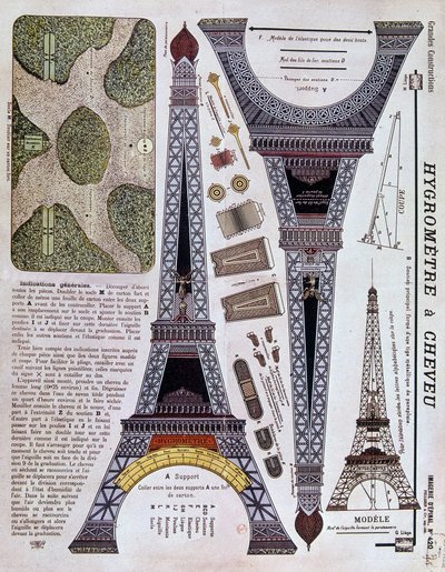 Epinaalikuvausnumero 420 (Grande Construction) vuodelta 1908 Eiffel-tornista. tekijältä French School
