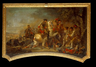 Seitsemänvuotisen sodan (1756-1763) jakso Preussin ja Englannin välillä. Anonyymi maalaus ranskalaisesta koulusta. 1700-luvun Chantilly, Conde-museo tekijältä French School