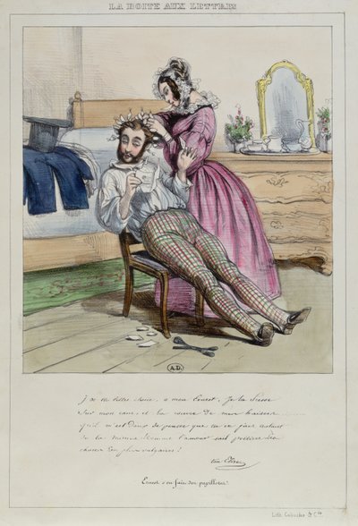 Ernest on kiharannut hiuksensa, noin 1840 tekijältä French School