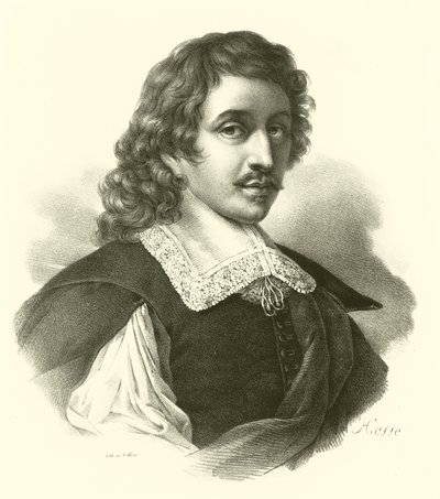 Eustache Le Sueur tai Lesueur, muotokuva (kaiverrus) tekijältä French School