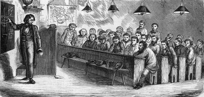 Iltaluokka julkisessa aikuiskoulussa Pariisissa vuonna 1858. tekijältä French School