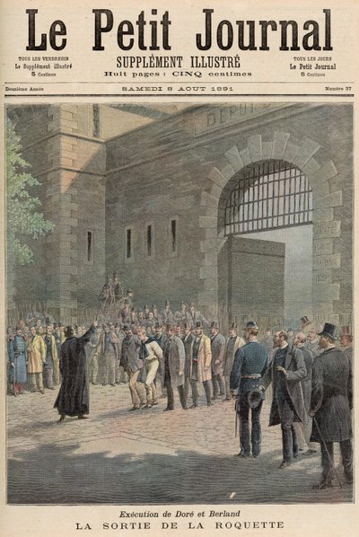 Doren ja Berlandin teloitus: Leaving La Roquette, Le Petit Journalista, 8. elokuuta 1891 tekijältä French School