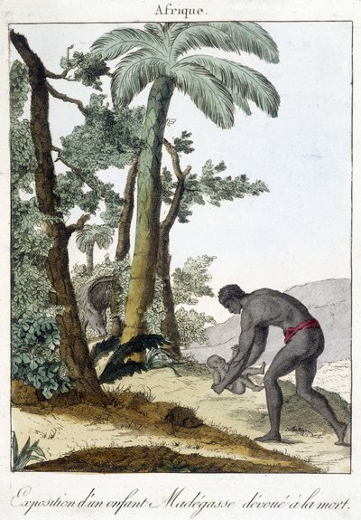 Näyttely Madegasse-lapsesta, joka on omistettu kuolemalle. 1811 tekijältä French School