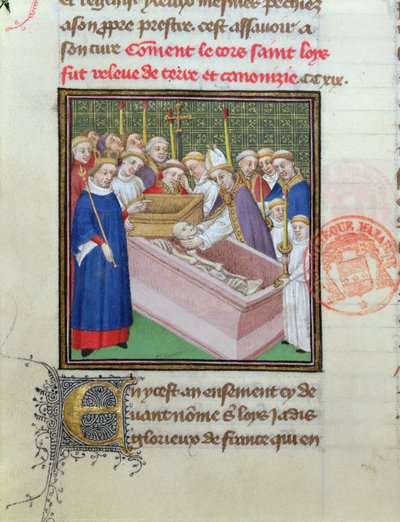 St. Louisin (1215–1270) kaivaminen ja kanonisointi vuonna 1297, Les Grandes Chroniques de Francesta tekijältä French School