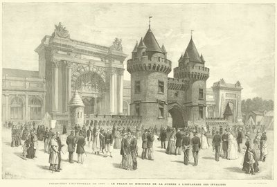 Universaali näyttely 1889, Sotaministeriön palatsi Esplanade des Invalidesissa (kaiverrus) tekijältä French School