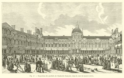 Ranskan teollisuuden tuotteiden näyttely Louvren pihalla, 1801 tekijältä French School