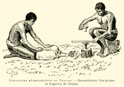 Työn retrospektiivinen näyttely, Sudanin seppäryhmän jälleenrakennus (kaiverrus) tekijältä French School