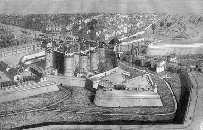 Ulkokuva Bastillesta Pariisissa vuonna 1650. tekijältä French School