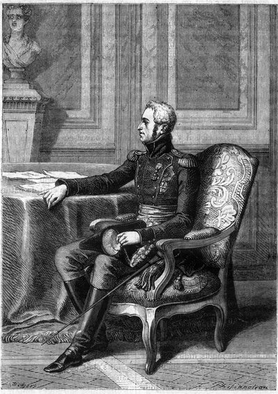FREDERICK VI TANSKA - Muotokuva Frederic VI:stä Tanskan kuningas (1768-1839) - Adolphe Thiersin teoksessa "Imperiumin historia konsulaatin historiaa seuranneessa" - 1879 - yksityinen kokoelma tekijältä French School