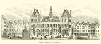 Hôtel de Villen julkisivu Ludvig XIII:n aikana tekijältä French School