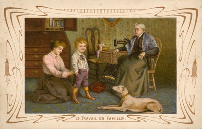 Perhetyö (chromolitho) tekijältä French School