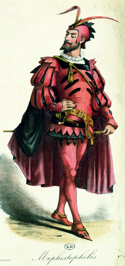 Tyylikäs puku Mefistofeleille, Leon Salutin LArt du Travestissement, 1885 tekijältä French School