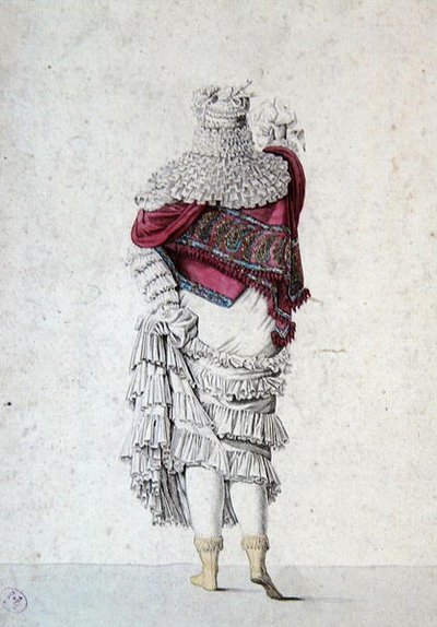 Muotiasusteet, levy "Le Bon Genre", n.1810 (värikaiverrus) tekijältä French School