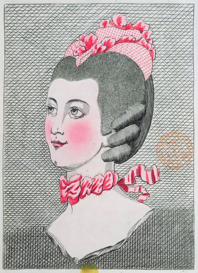 LArt de la Coiffure de Damesin muotilautanen, Sieur Legros, julkaistu Pariisissa 1767 tekijältä French School