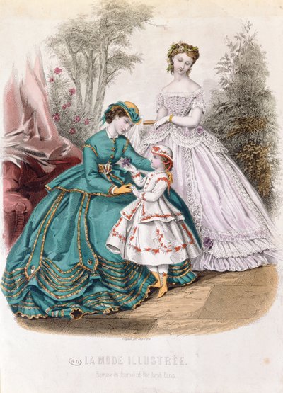 La Mode Illustreen muotilevy, 1865 tekijältä French School
