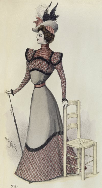 Muotilautanen, kuva La Nouvelle Modesta, 1897 tekijältä French School