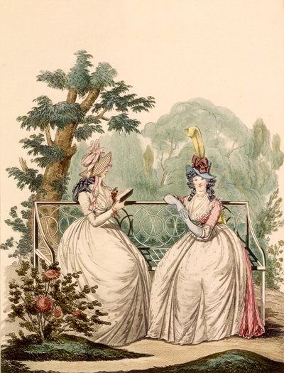 Naisten muotilautanen kesäpäivämekoissa - Modes Anglaises, 1794 tekijältä French School