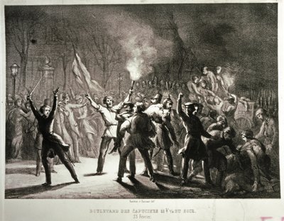 Helmikuun vallankumous 1848 (litografia) tekijältä French School