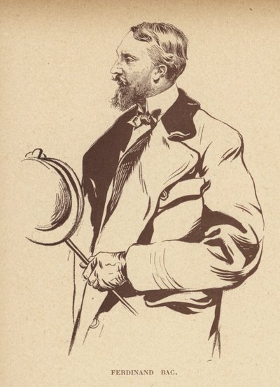 Ferdinand Bac, ranskalainen pilapiirtäjä (litografia) tekijältä French School