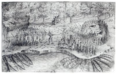 Huronien taistelu, Samuel de Champlainin (1567-1635) "Voyage de Champlain vuonna 1624" tekijältä French School
