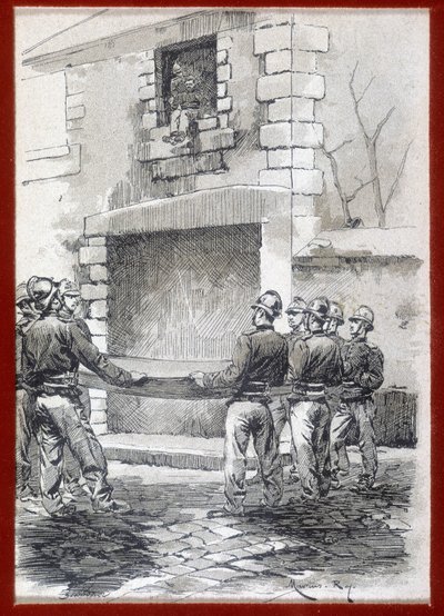 Firefighters, The Rescue Blanket, n.d. 1800-luvun alku. tekijältä French School
