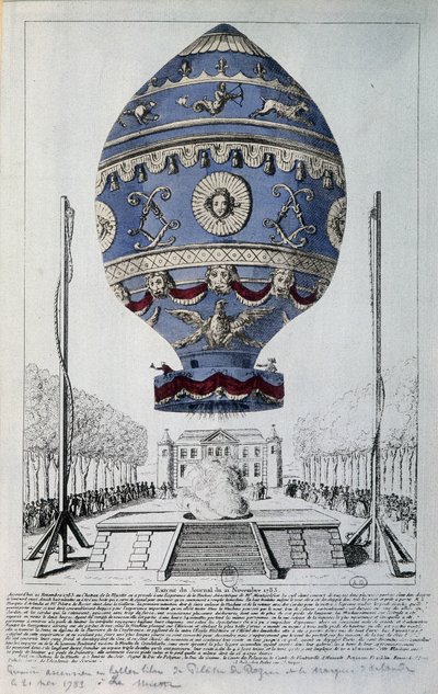 Pilâtre de Rozierin ensimmäinen ihmislento 21. marraskuuta 1783 tekijältä French School