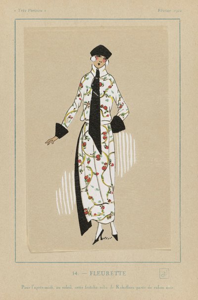 Fleurette, pubi. 1922 stensiiliprintti. tekijältä French School