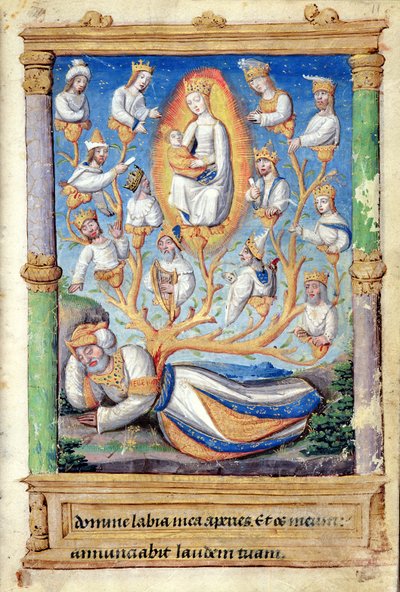 Fol.11r The Tree of Jesse, kirjasta Heures a l